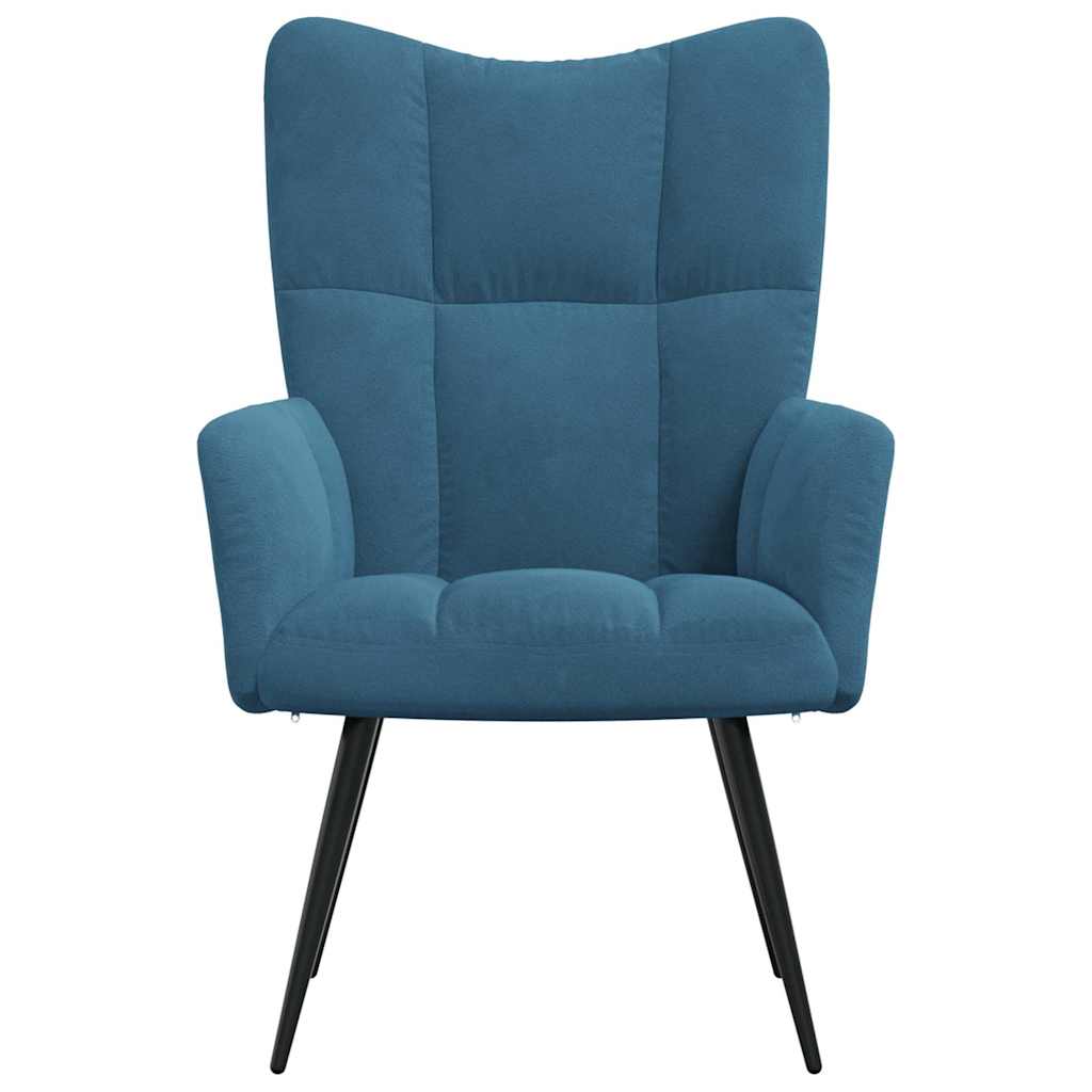 vidaXL Scaun de relaxare, albastru, catifea