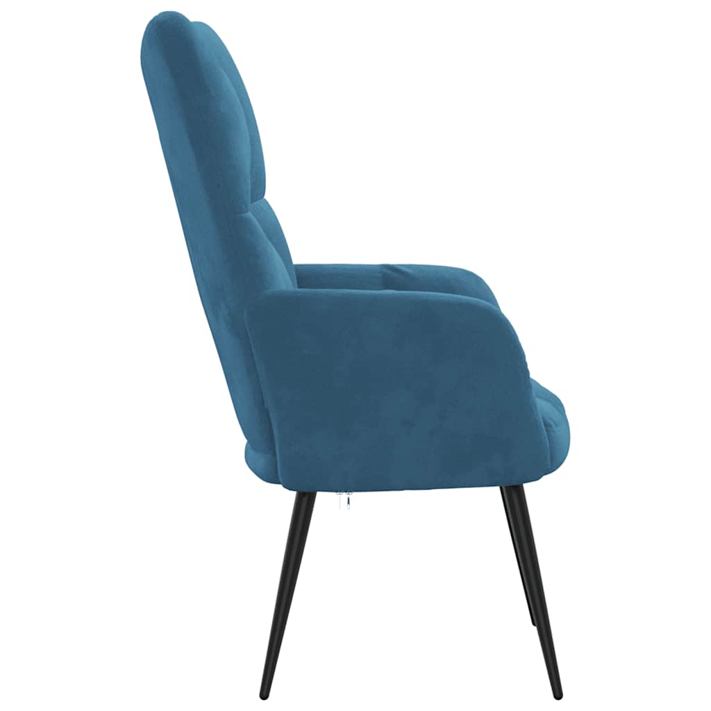 vidaXL Scaun de relaxare, albastru, catifea