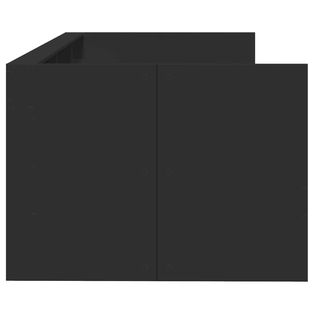 vidaXL Pat de zi cu sertare fără saltea, negru, 100x200 cm