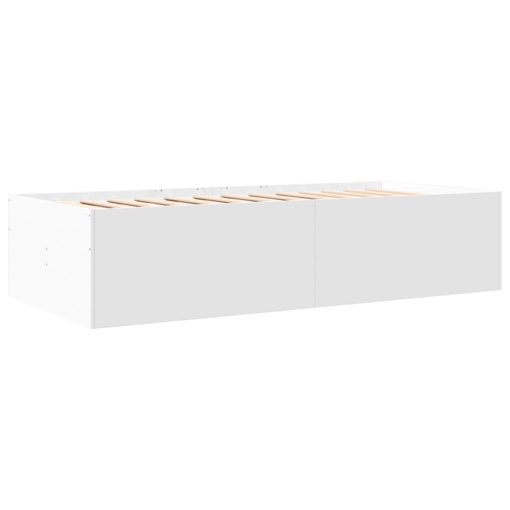 vidaXL Pat de zi cu sertare fără saltea, alb, 100x200 cm