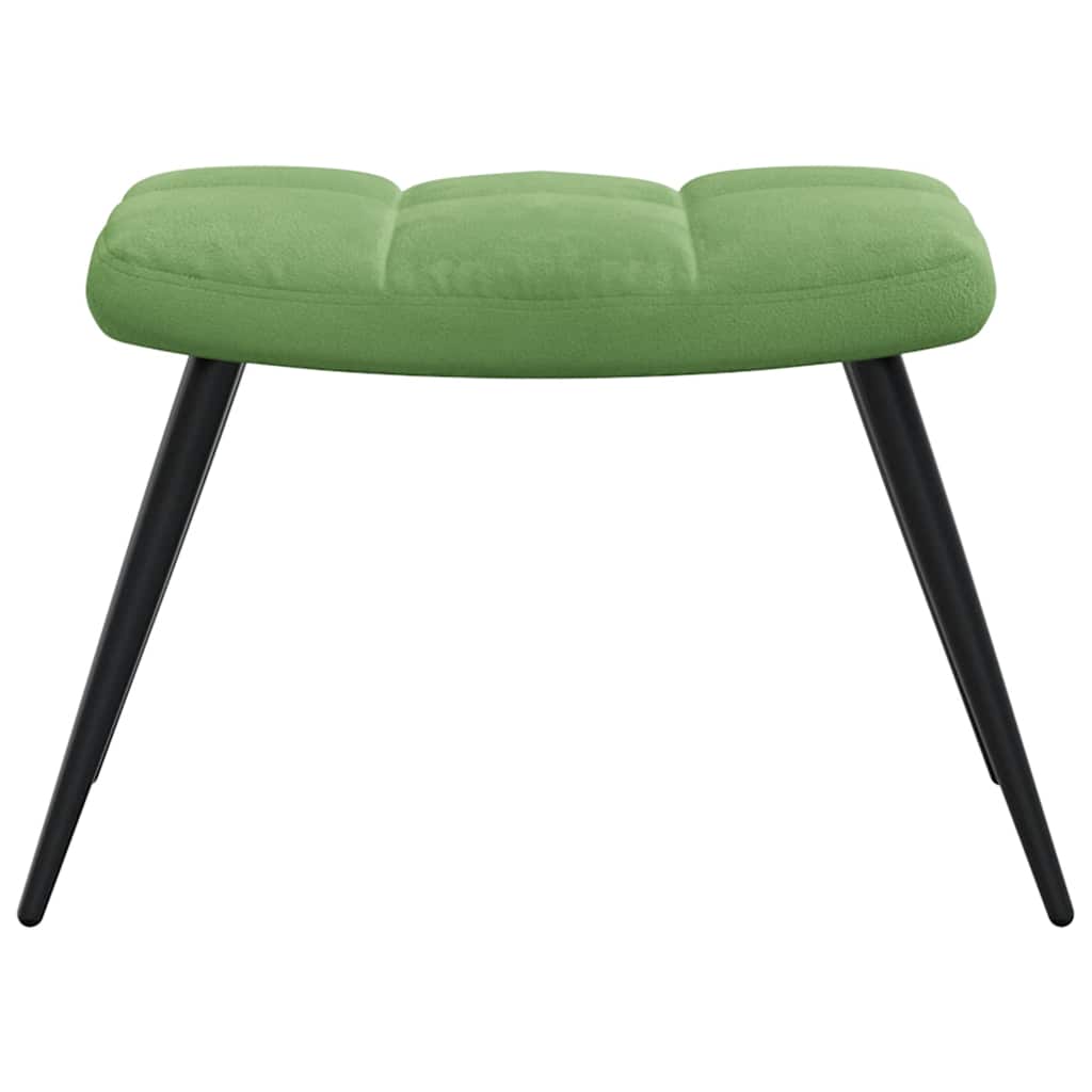 vidaXL Scaun de relaxare cu taburet, verde deschis, catifea