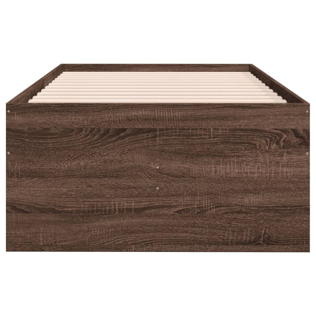 vidaXL Pat de zi cu sertare fără saltea, stejar maro, 100x200 cm