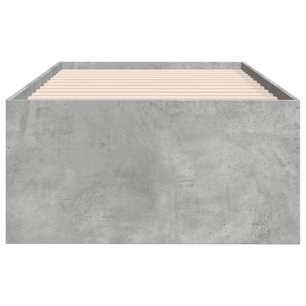 vidaXL Pat de zi cu sertare fără saltea, gri beton, 90x200 cm