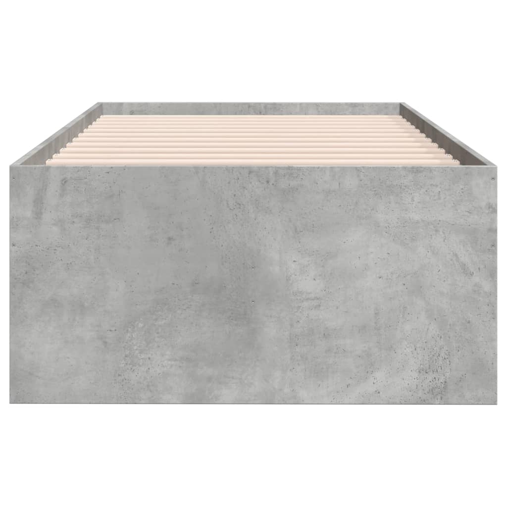 vidaXL Pat de zi cu sertare fără saltea, gri beton, 90x190 cm