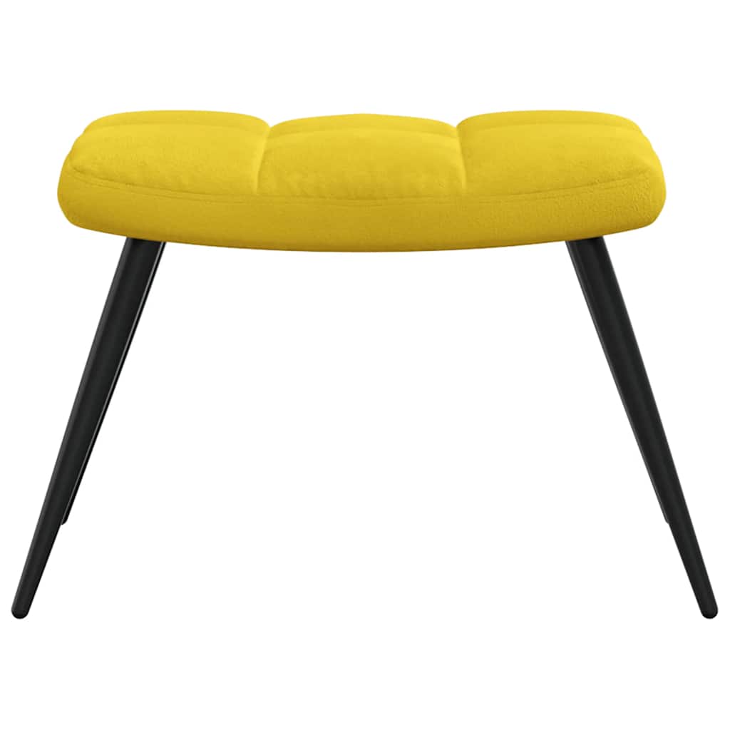 vidaXL Scaun de relaxare cu taburet, galben muștar, catifea vidaXL Scaun de relaxare cu taburet, galben muștar, catifea