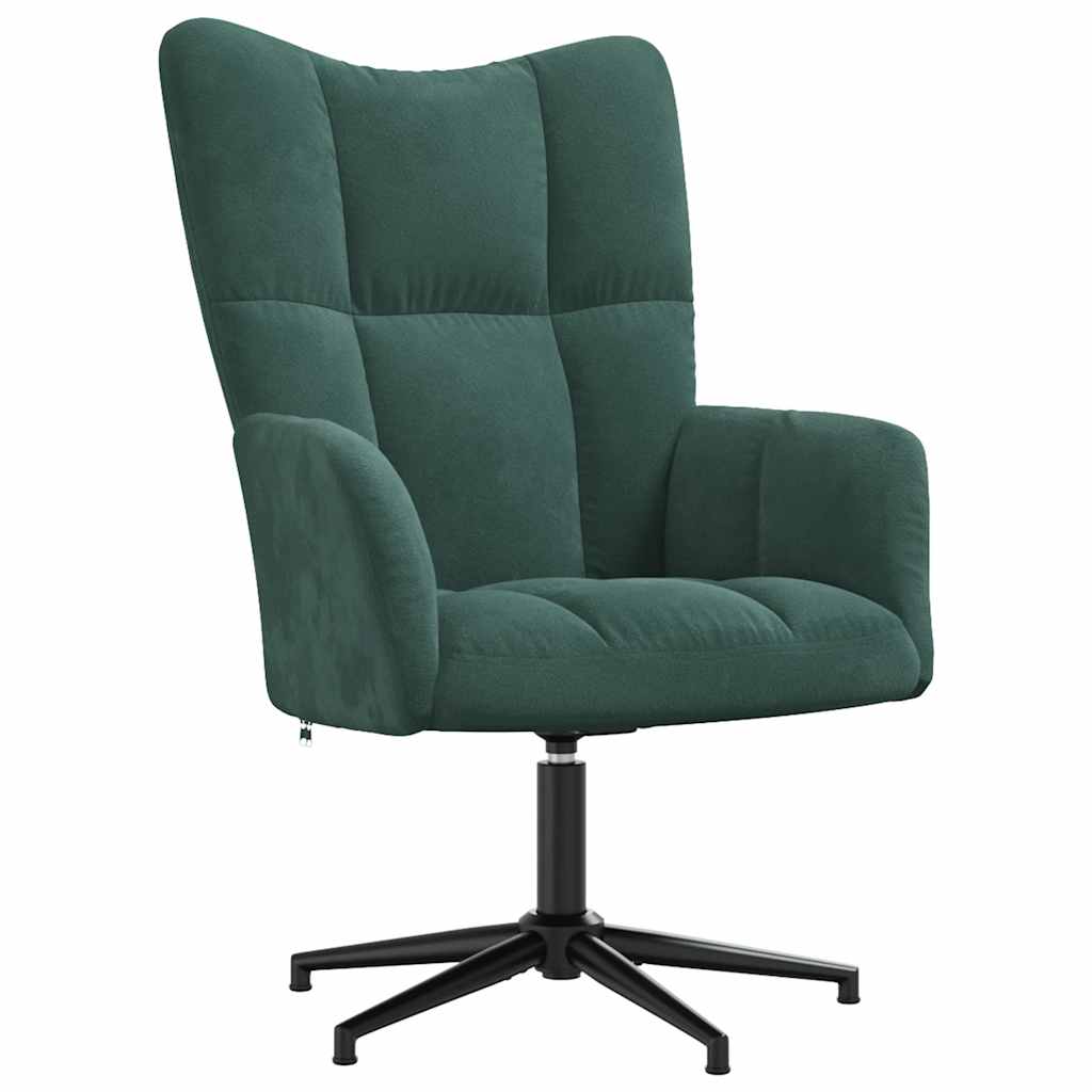 vidaXL Scaun de relaxare, verde închis, catifea vidaXL Scaun de relaxare, verde închis, catifea