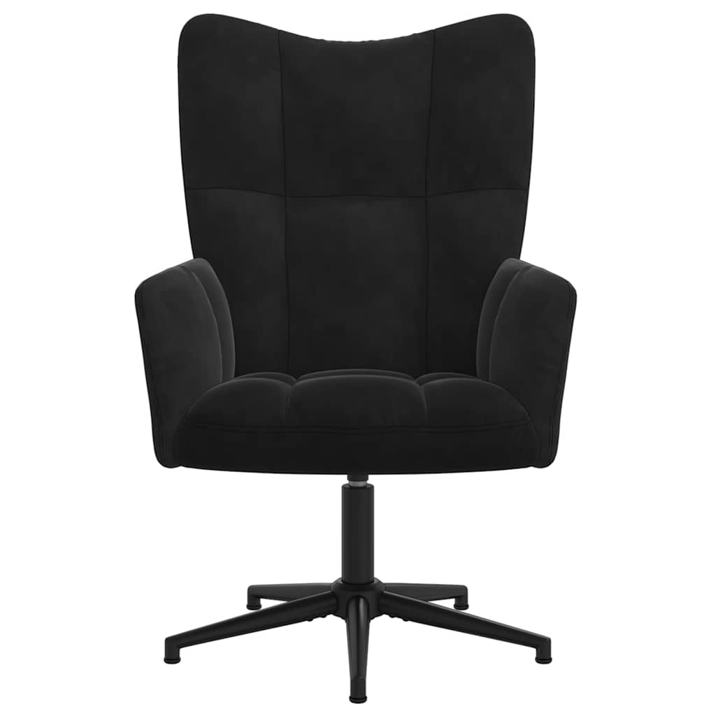 vidaXL Scaun de relaxare, negru, catifea vidaXL Scaun de relaxare, negru, catifea