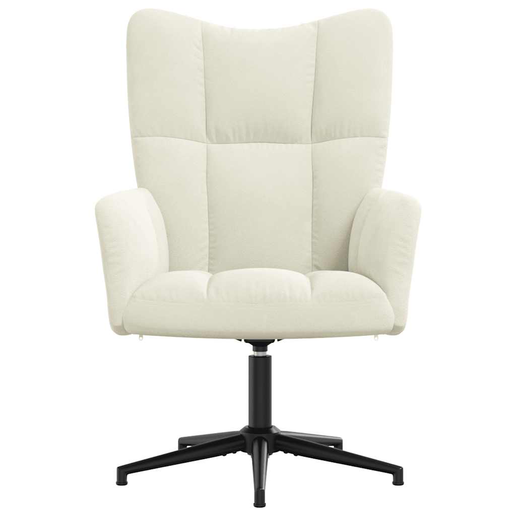vidaXL Scaun de relaxare, alb crem, catifea
