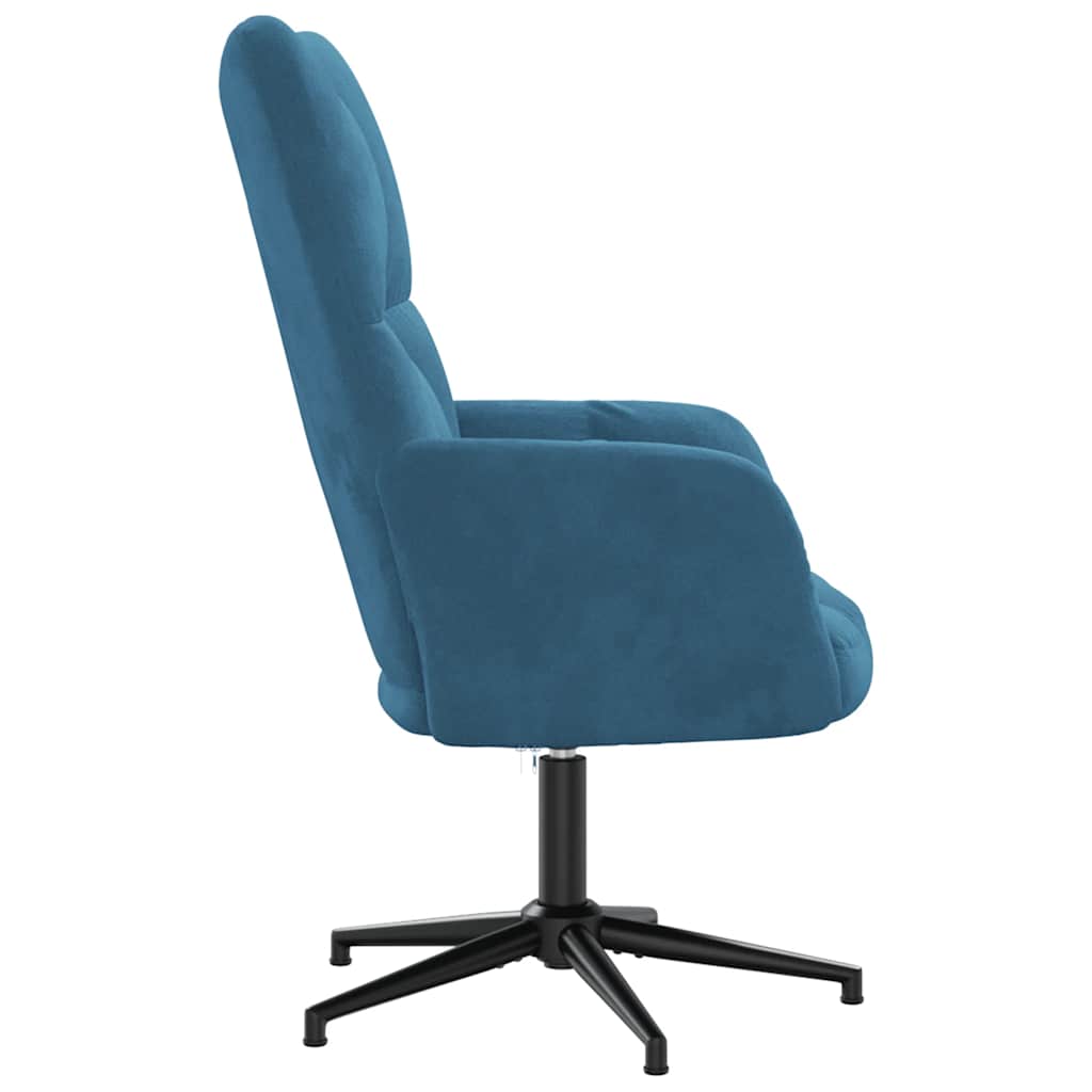vidaXL Scaun de relaxare, albastru, catifea