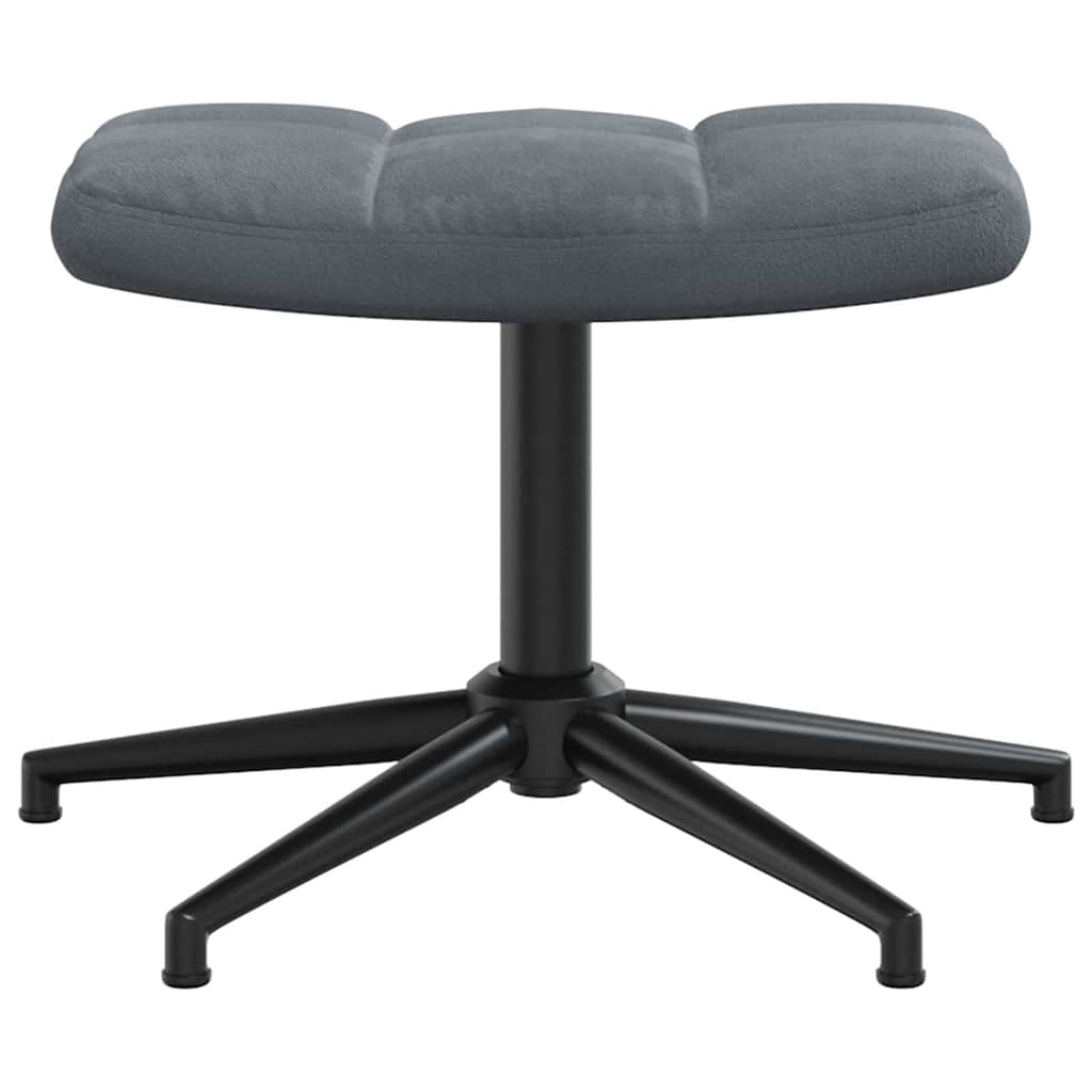 vidaXL Scaun de relaxare cu taburet, gri închis, catifea vidaXL Scaun de relaxare cu taburet, gri închis, catifea