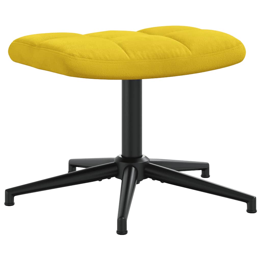 vidaXL Scaun de relaxare cu taburet, galben muștar, catifea vidaXL Scaun de relaxare cu taburet, galben muștar, catifea