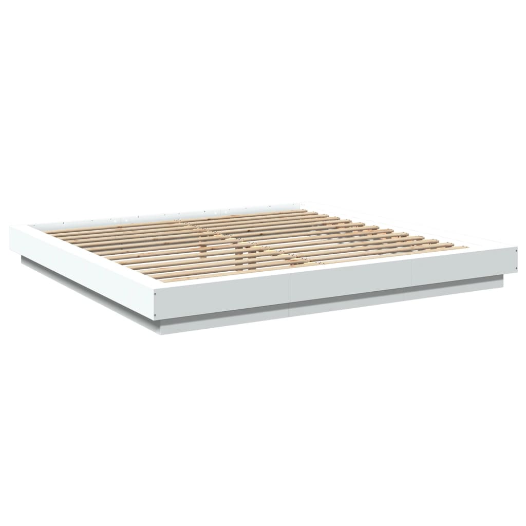 vidaXL Cadru de pat alb 180x200 cm din lemn prelucrat