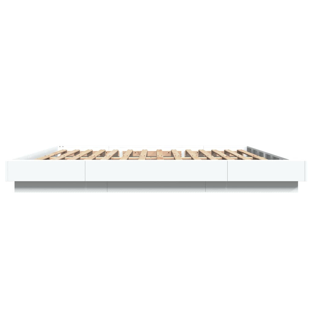 vidaXL Cadru de pat alb 180x200 cm din lemn prelucrat