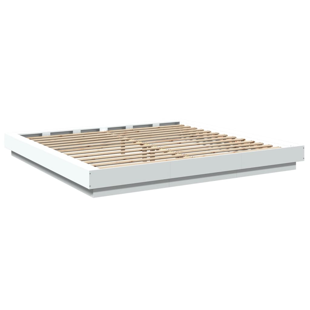 vidaXL Cadru de pat alb 180x200 cm din lemn prelucrat