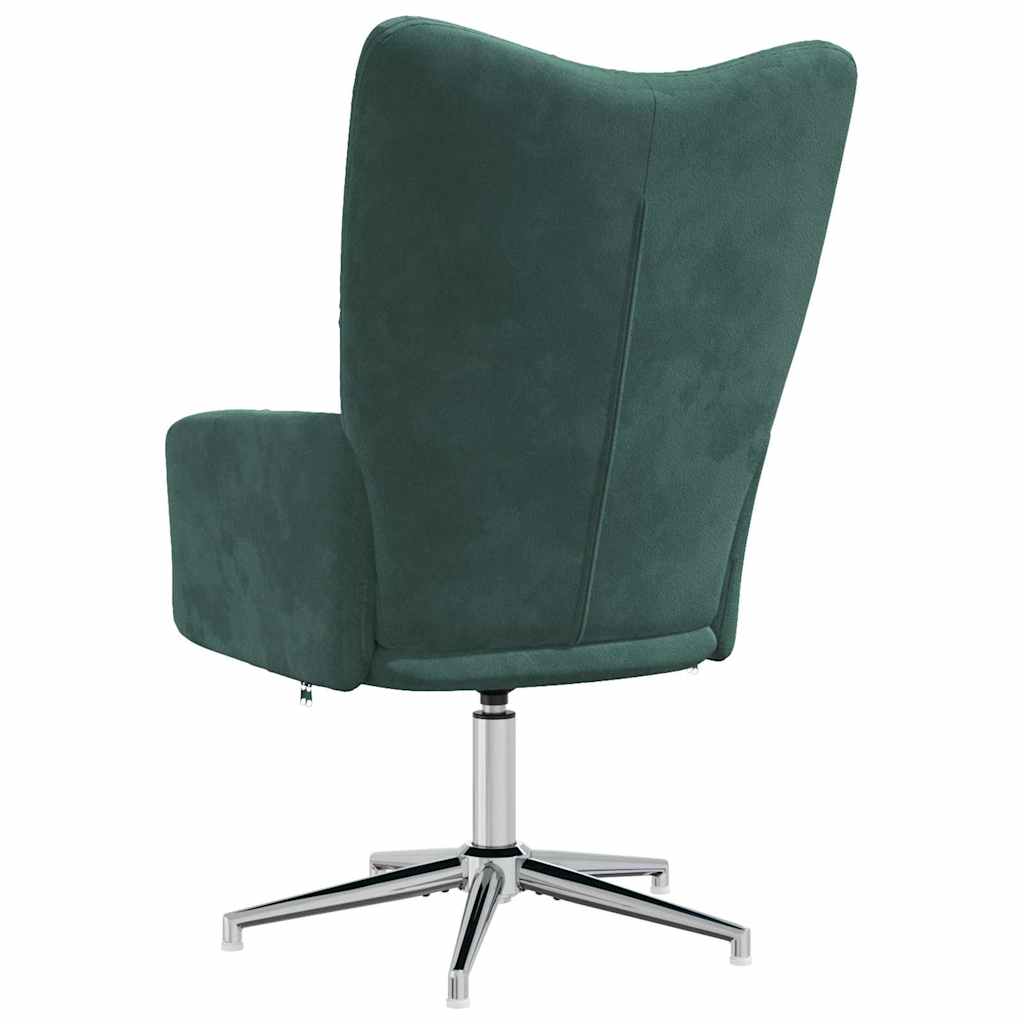 vidaXL Scaun de relaxare, verde închis, catifea vidaXL Scaun de relaxare, verde închis, catifea