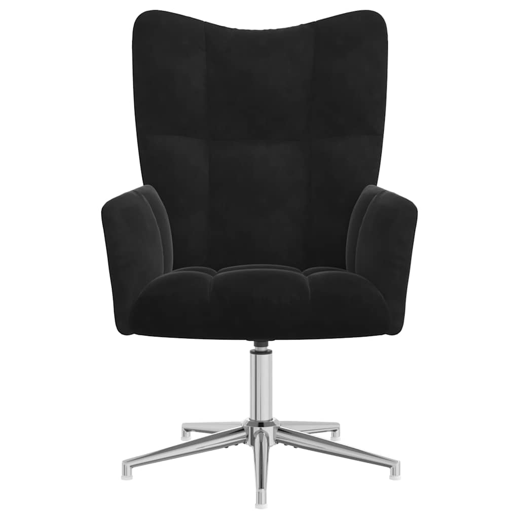 vidaXL Scaun de relaxare, negru, catifea vidaXL Scaun de relaxare, negru, catifea