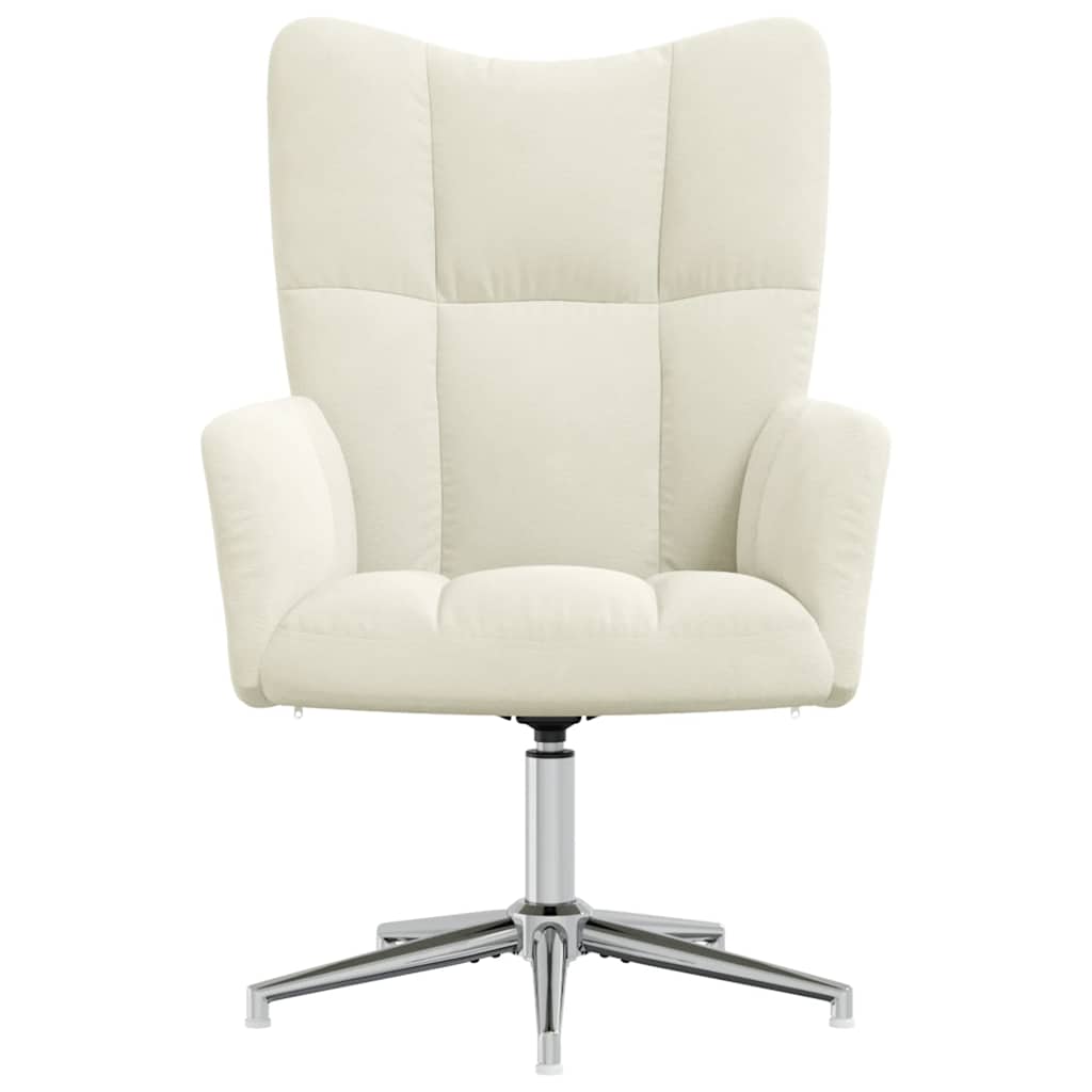 vidaXL Scaun de relaxare, alb crem, catifea