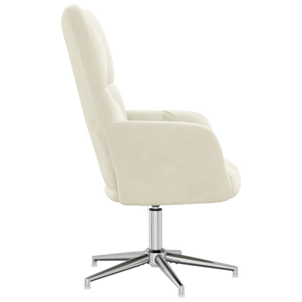 vidaXL Scaun de relaxare, alb crem, catifea