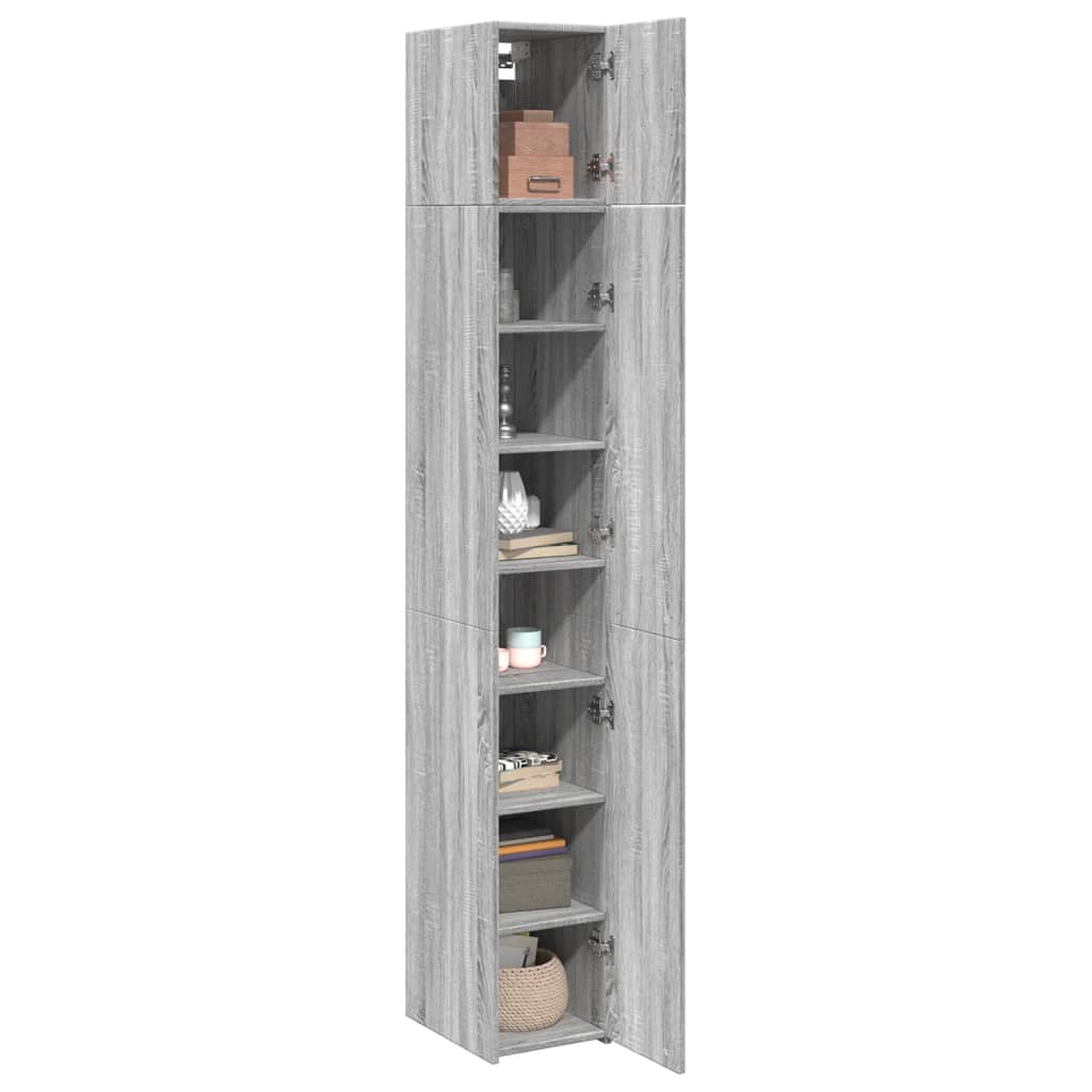 vidaXL Dulap depozitare slim sonoma gri 30x42,5x225 cm lemn prelucrat