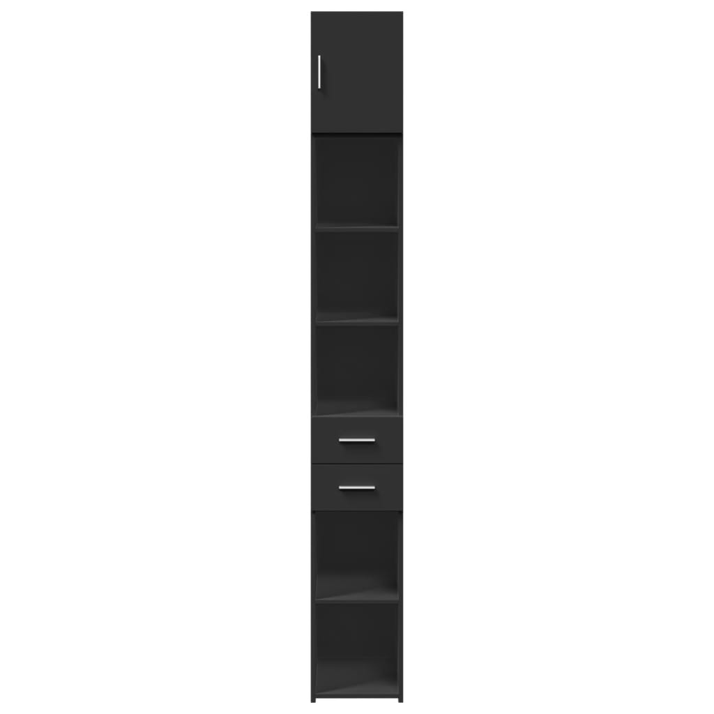 vidaXL Dulap depozitare slim negru 30x42,5x225 cm lemn prelucrat