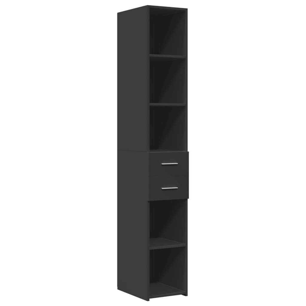 vidaXL Dulap depozitare slim negru 30x42,5x225 cm lemn prelucrat