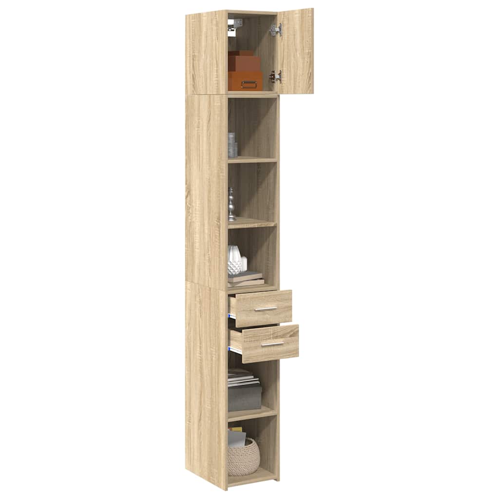 vidaXL Dulap depozitare slim stejar sonoma 30x42,5x225cm lemn compozit