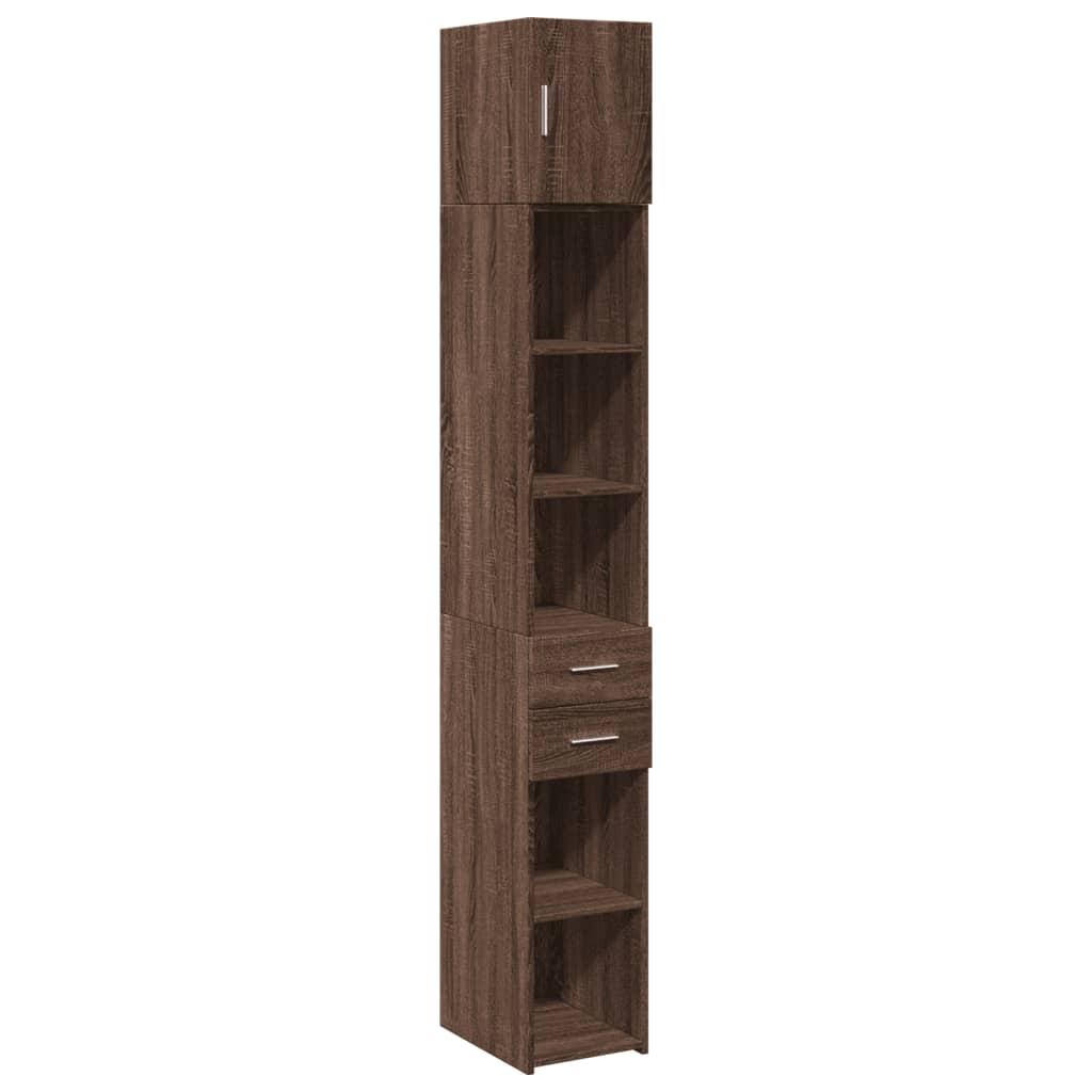vidaXL Dulap depozitare slim stejar maro 30x42,5x225 cm lemn prelucrat vidaXL Dulap depozitare slim stejar maro 30x42,5x225 cm lemn prelucrat