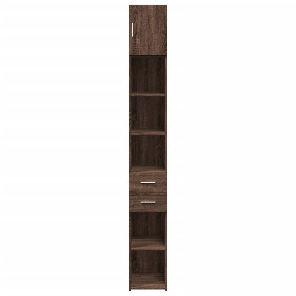 vidaXL Dulap depozitare slim stejar maro 30x42,5x225 cm lemn prelucrat vidaXL Dulap depozitare slim stejar maro 30x42,5x225 cm lemn prelucrat