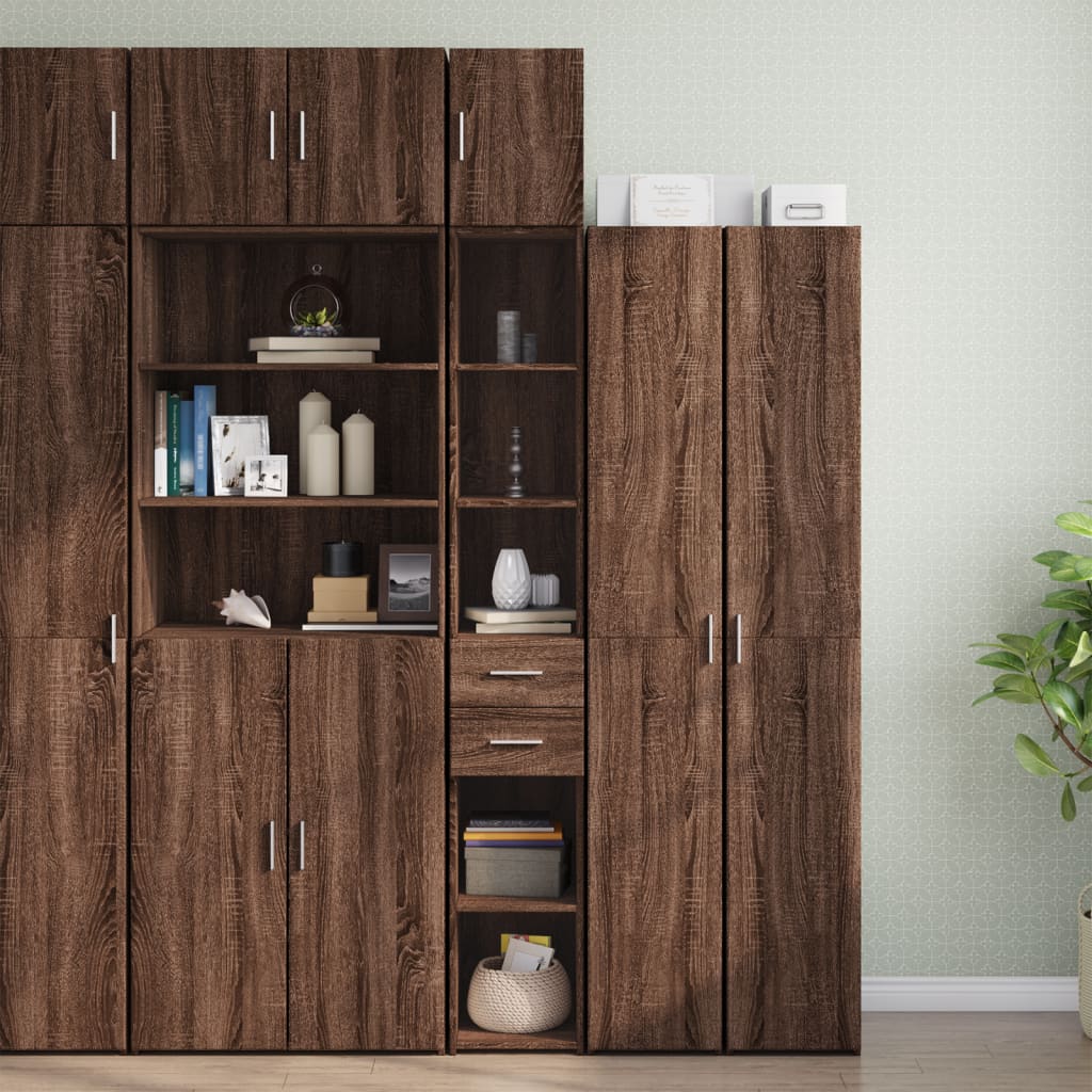 vidaXL Dulap depozitare slim stejar maro 30x42,5x225 cm lemn prelucrat vidaXL Dulap depozitare slim stejar maro 30x42,5x225 cm lemn prelucrat