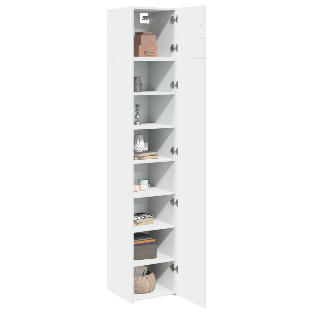 vidaXL Dulap depozitare slim alb 40x42,5x225 cm lemn prelucrat