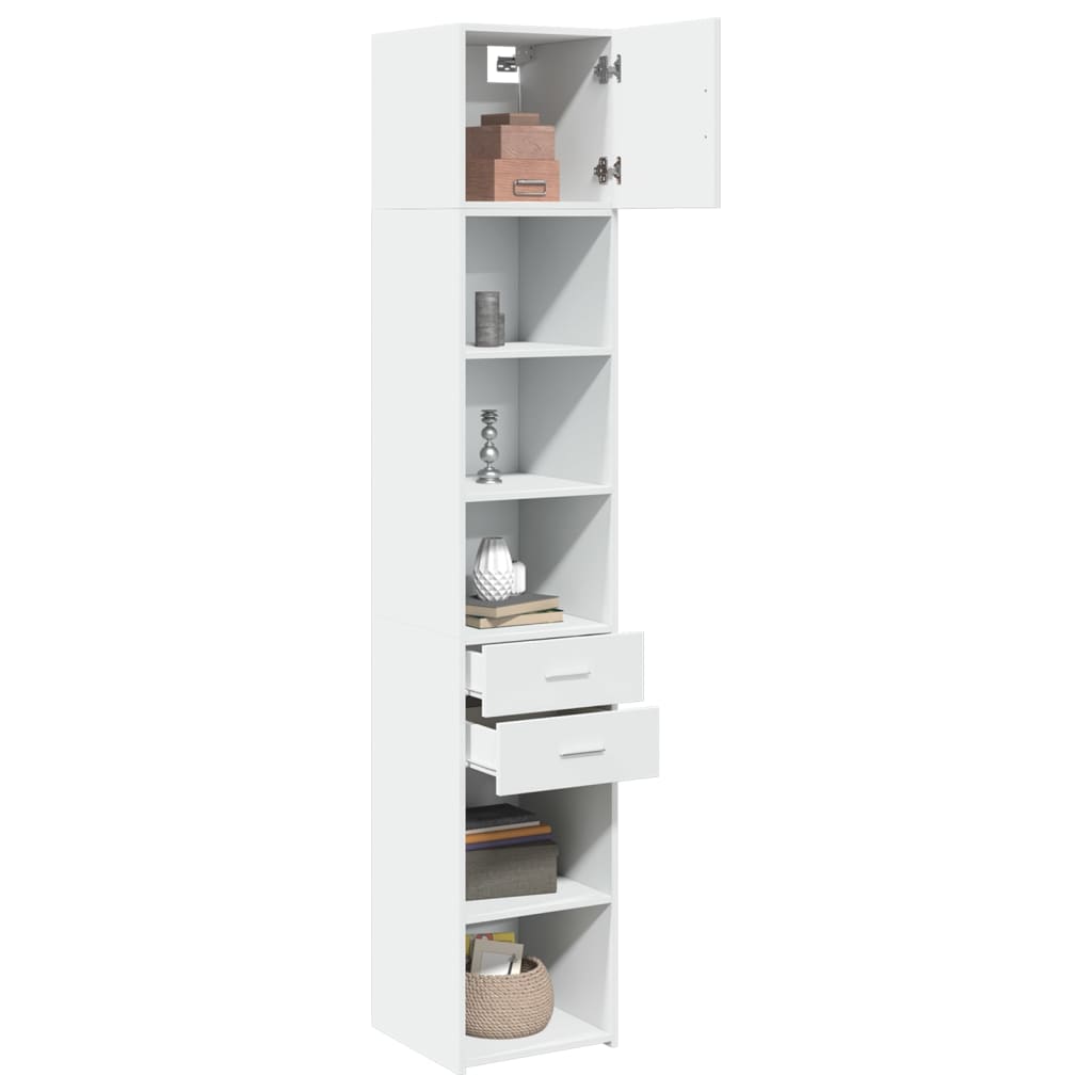 vidaXL Dulap depozitare slim alb 40x42,5x225 cm lemn prelucrat