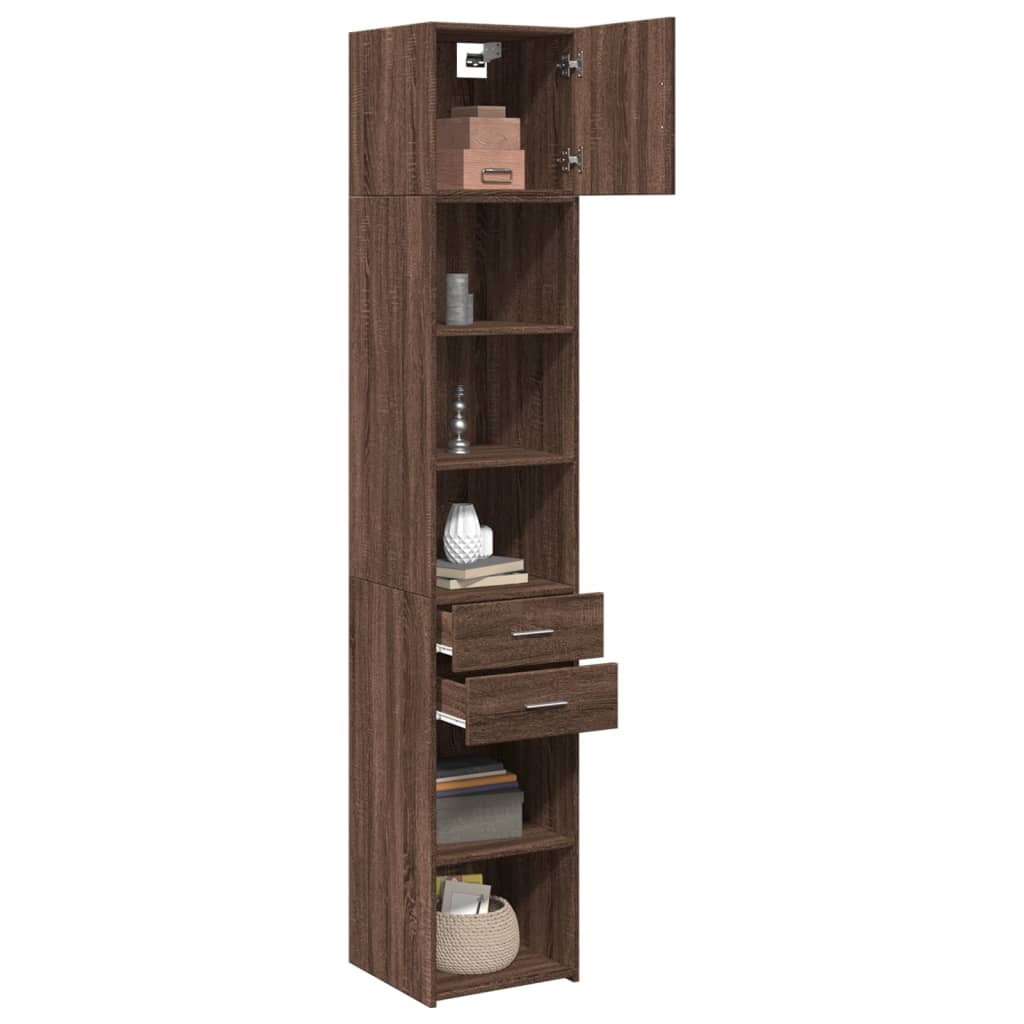 vidaXL Dulap depozitare slim stejar maro 40x42,5x225 cm lemn prelucrat vidaXL Dulap depozitare slim stejar maro 40x42,5x225 cm lemn prelucrat
