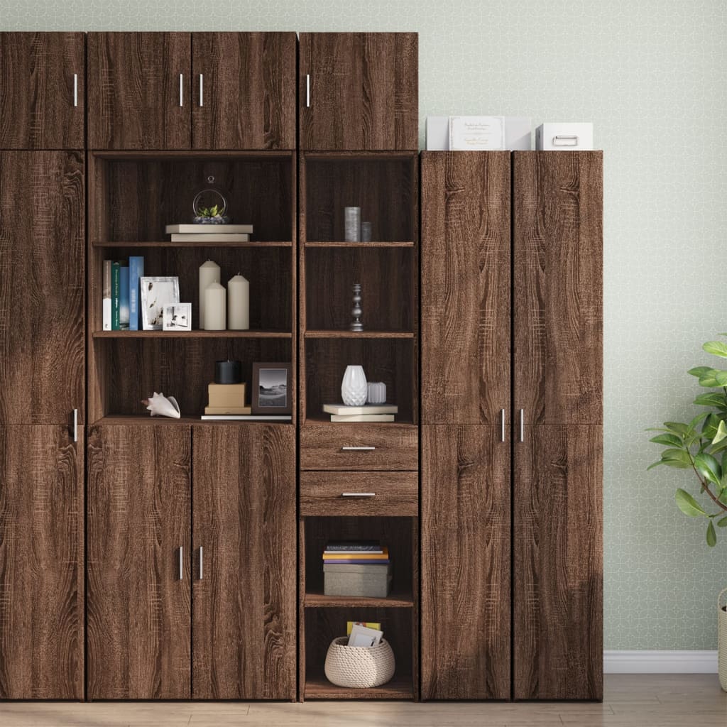 vidaXL Dulap depozitare slim stejar maro 40x42,5x225 cm lemn prelucrat vidaXL Dulap depozitare slim stejar maro 40x42,5x225 cm lemn prelucrat