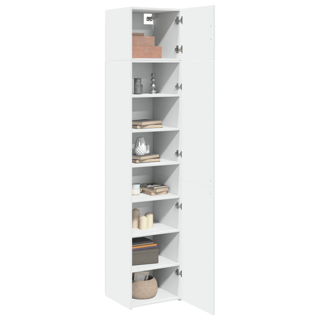 vidaXL Dulap depozitare slim alb 45x42,5x225 cm lemn prelucrat