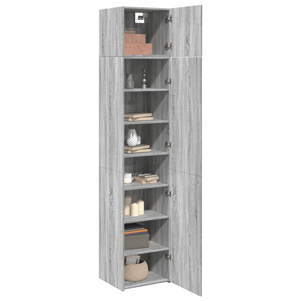 vidaXL Dulap depozitare slim sonoma gri 45x42,5x225 cm lemn prelucrat