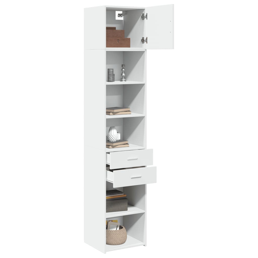 vidaXL Dulap depozitare slim alb 45x42,5x225 cm lemn prelucrat