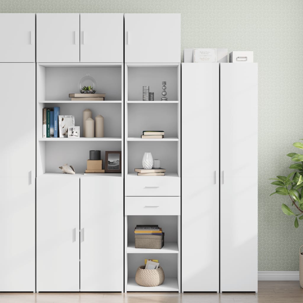 vidaXL Dulap depozitare slim alb 45x42,5x225 cm lemn prelucrat