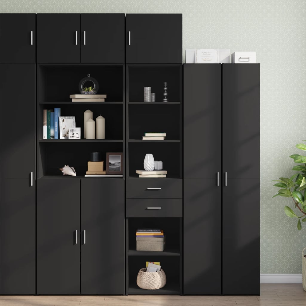 vidaXL Dulap depozitare slim negru 45x42,5x225 cm lemn prelucrat
