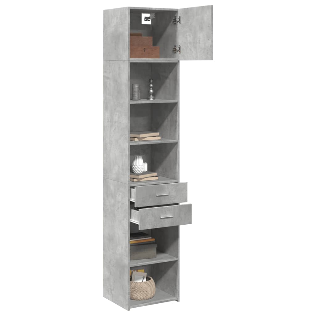 vidaXL Dulap depozitare slim gri beton 45x42,5x225 cm lemn prelucrat