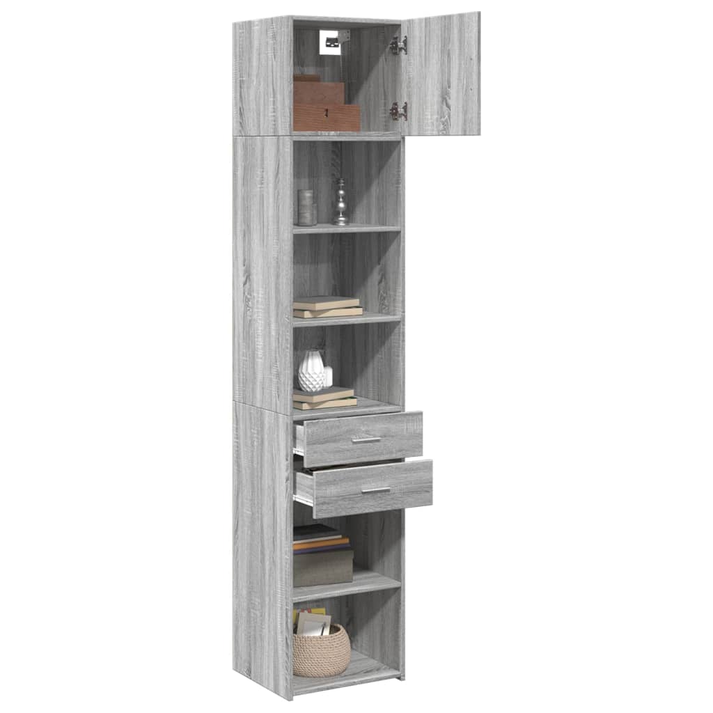 vidaXL Dulap depozitare slim sonoma gri 45x42,5x225 cm lemn prelucrat