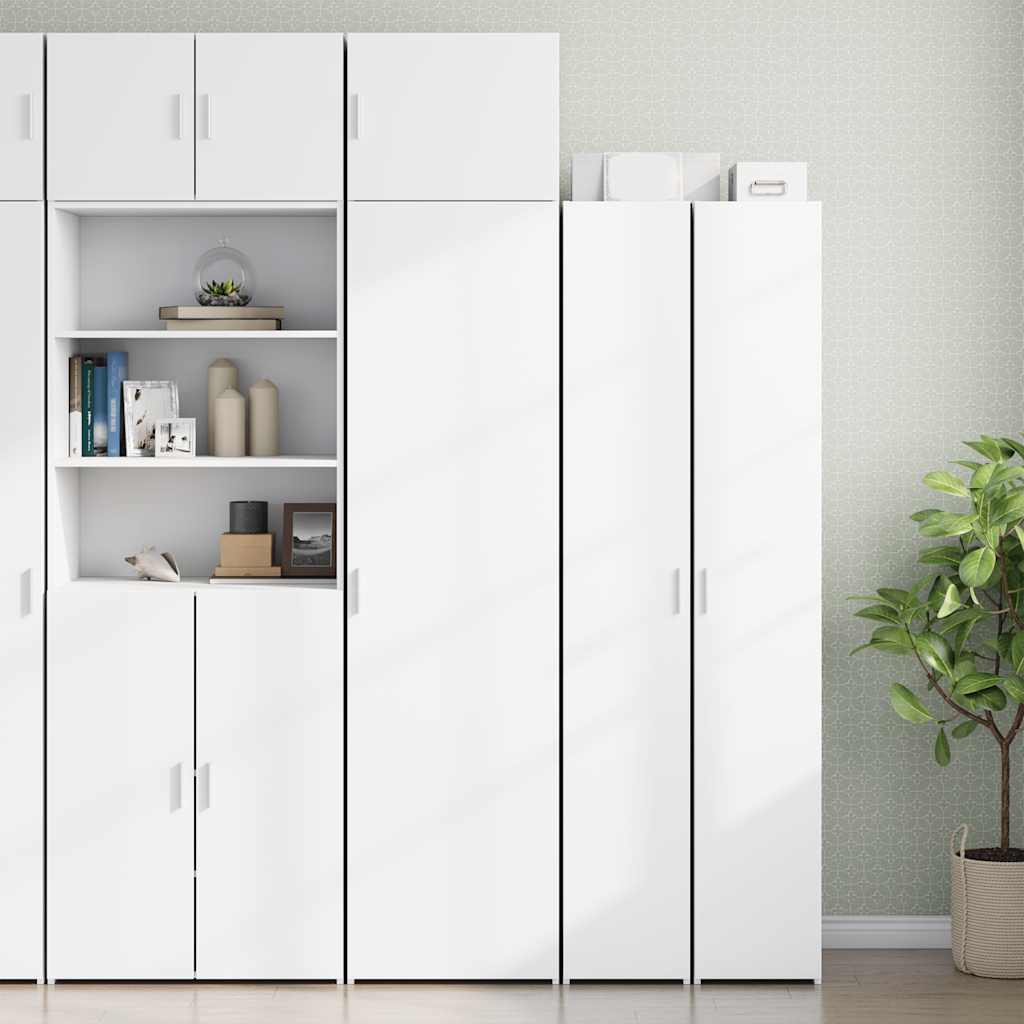 vidaXL Dulap depozitare slim alb 50x42,5x225 cm lemn prelucrat vidaXL Dulap depozitare slim alb 50x42,5x225 cm lemn prelucrat