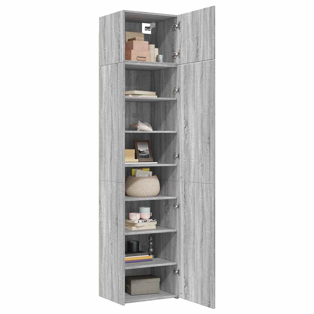 vidaXL Dulap depozitare slim sonoma gri 50x42,5x225 cm lemn prelucrat vidaXL Dulap depozitare slim sonoma gri 50x42,5x225 cm lemn prelucrat