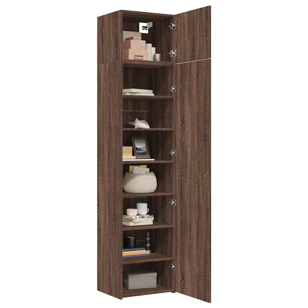 vidaXL Dulap depozitare slim stejar maro 50x42,5x225 cm lemn prelucrat vidaXL Dulap depozitare slim stejar maro 50x42,5x225 cm lemn prelucrat