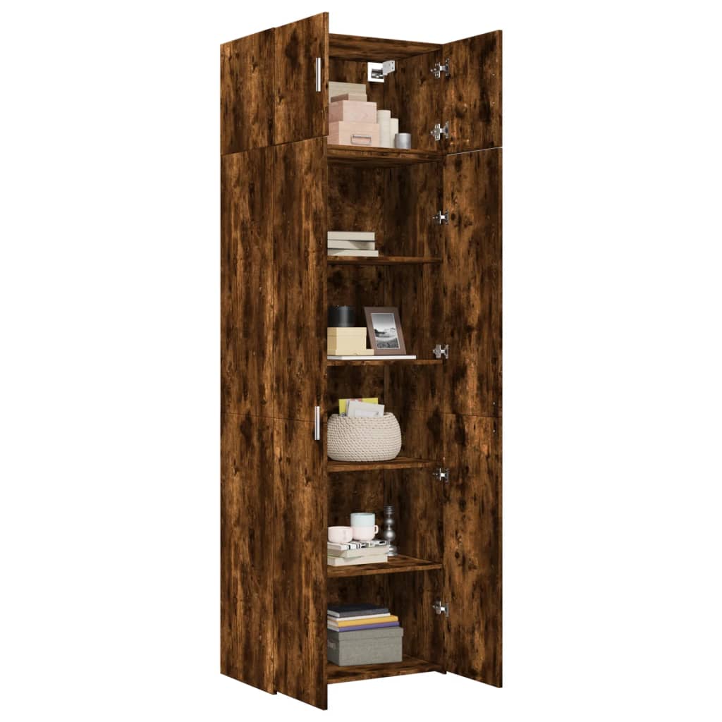 vidaXL Dulap depozitare stejar fumuriu 70x42,5x225 cm lemn prelucrat