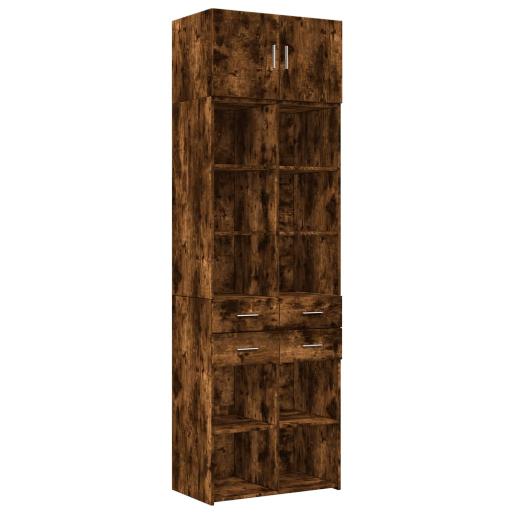 vidaXL Dulap depozitare stejar fumuriu 70x42,5x225 cm lemn prelucrat
