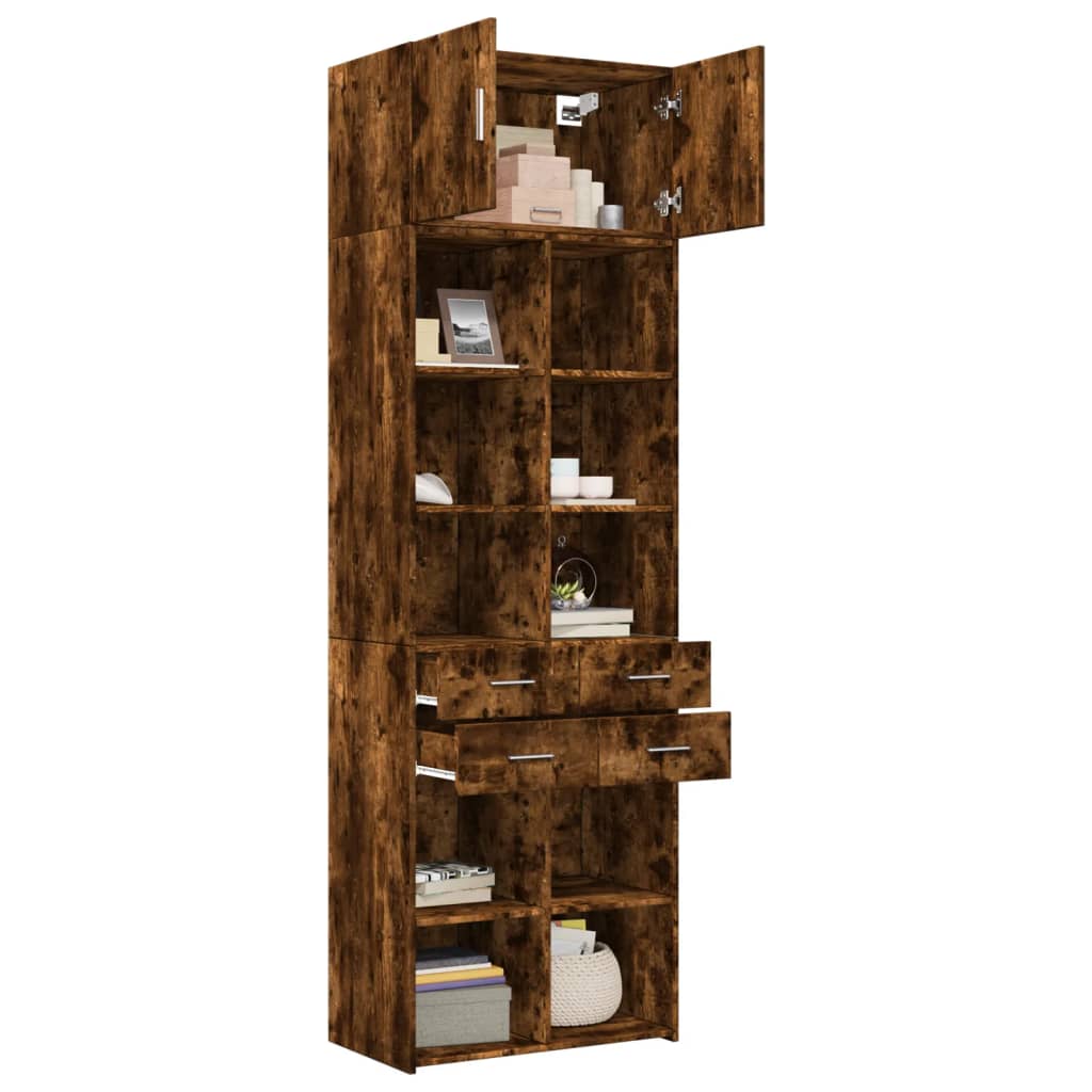 vidaXL Dulap depozitare stejar fumuriu 70x42,5x225 cm lemn prelucrat