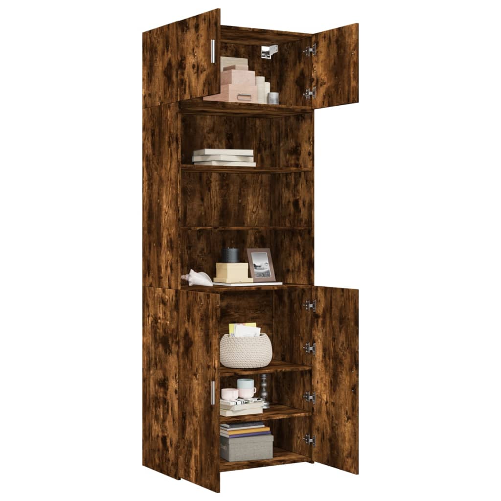 vidaXL Dulap depozitare stejar fumuriu 80x42,5x225 cm lemn prelucrat vidaXL Dulap depozitare stejar fumuriu 80x42,5x225 cm lemn prelucrat