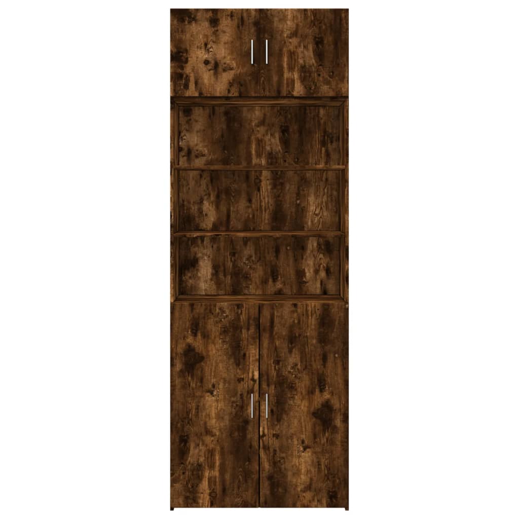vidaXL Dulap depozitare stejar fumuriu 80x42,5x225 cm lemn prelucrat vidaXL Dulap depozitare stejar fumuriu 80x42,5x225 cm lemn prelucrat