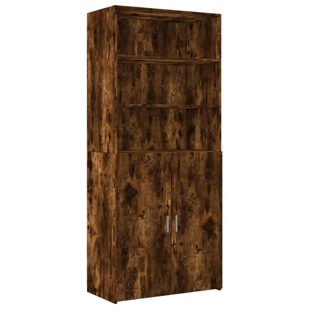vidaXL Dulap depozitare stejar fumuriu 80x42,5x225 cm lemn prelucrat vidaXL Dulap depozitare stejar fumuriu 80x42,5x225 cm lemn prelucrat