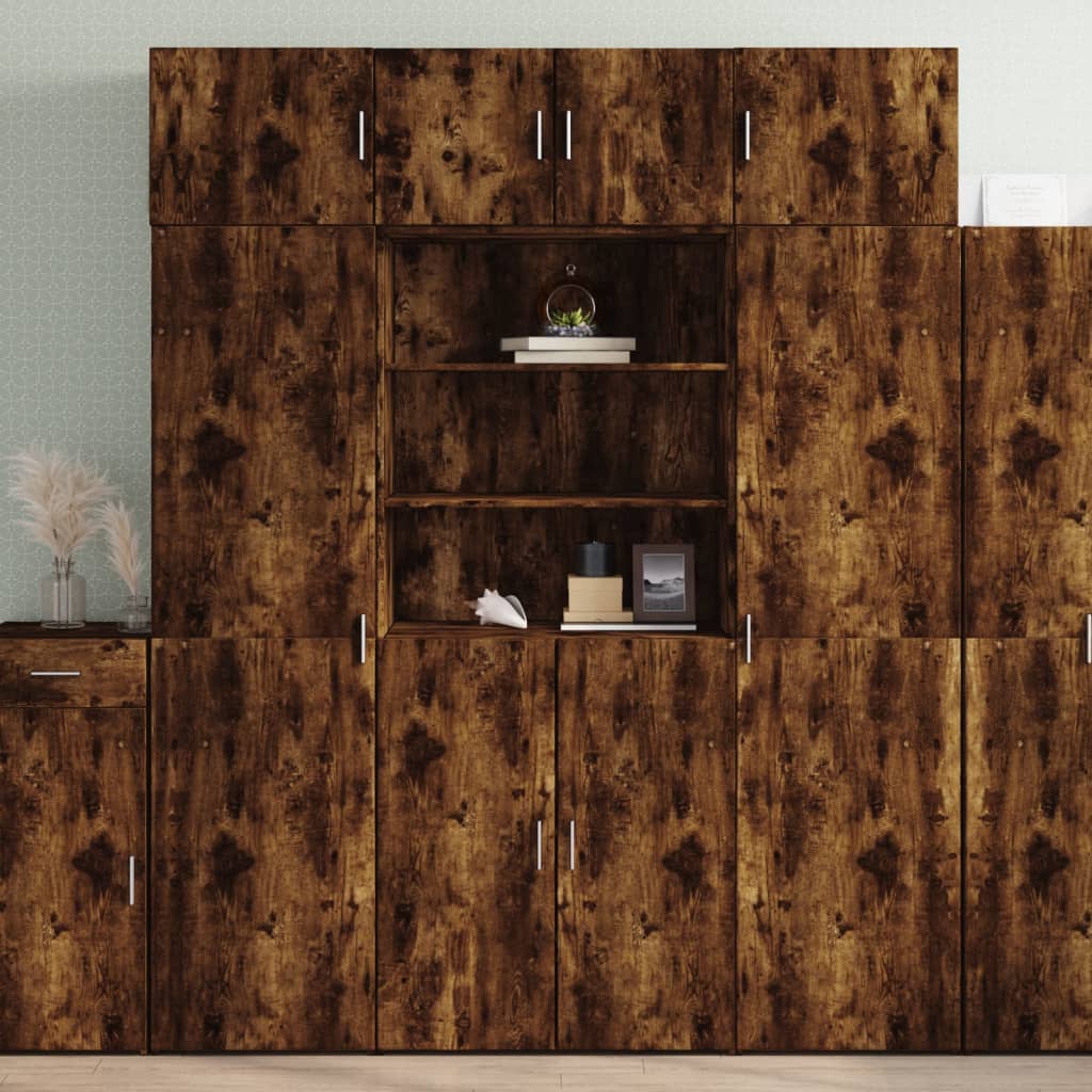 vidaXL Dulap depozitare stejar fumuriu 80x42,5x225 cm lemn prelucrat vidaXL Dulap depozitare stejar fumuriu 80x42,5x225 cm lemn prelucrat